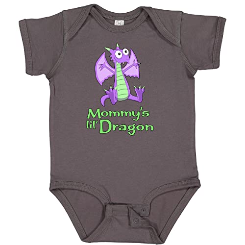 inktastic Mommy's Lil' Dragon Baby Bodysuit 6 Months Charcoal Grey 27b64