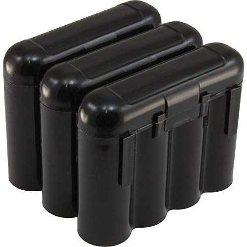 Powertron 3 Pack AA/AAA / CR123A Black Battery Holder Storage Cases