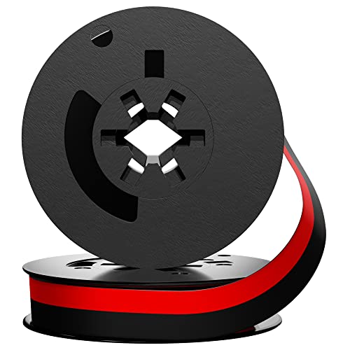 Inkvo Universal Twin Spool Typewriter Ribbon - Red and Black Ink - Fresh Ink Replacement - Compatible with Smith Corona, Royal, Remmington, Underwood, Brother, Olivetti, Olympia and More - 1 Pack