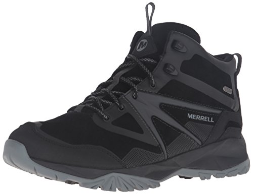 Merrell Men's Capra Bolt Leather Mid Waterproof Hiking Boot, Black, 15 M US