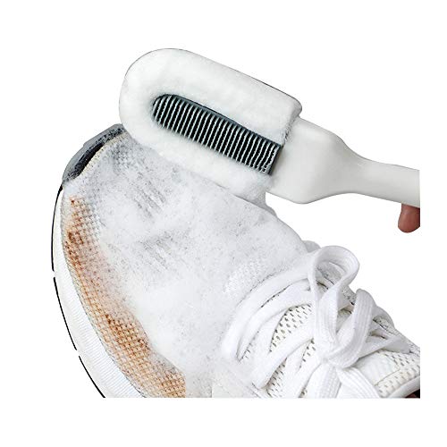 Andiker Professional Cleaning Shoe Brush, Multifunctional Long Handle Shoe Brush Cleaner, Hangable Soft Bristle Shoes Cleaning Scrubber (White)