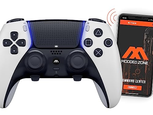 MODDEDZONE EDGE Smart Anti Recoil Rapid fire Custom Modded controller compatible with PS5 & PC | Enhance Performance and Dominate with App-Enabled Precision (White)