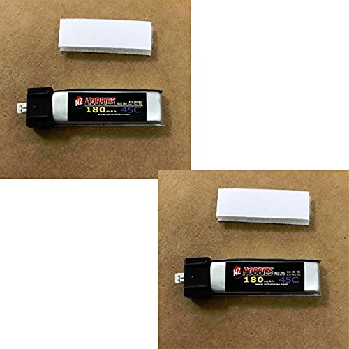 2 Packs NZHOBBIES 3.7 Volt - 180mAh 45C Lipos for Blade mCX, mCX2, mSR, mSR X, Nano QX, Nano CPX, Inductrix and UMX AS3Xtra