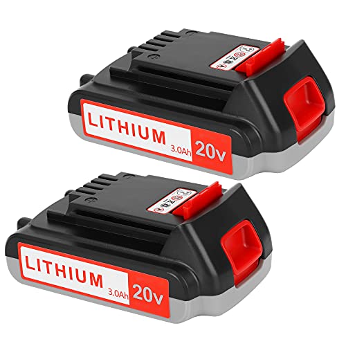 2-Pack 20V 3Ah Lithium Battery for Black and Decker 20 Volt MAX Replacement Battery Compatible with LBXR20 LB20 LBX20 LBX4020 LB2X4020 Tools