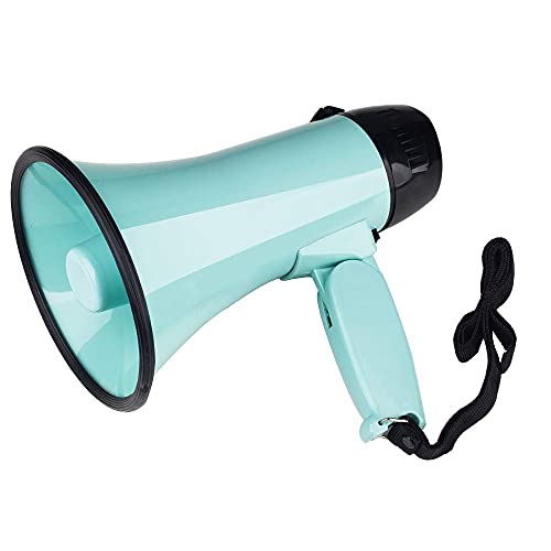 MyMealivos Portable Megaphone Bullhorn 20 Watt Power Megaphone Speaker Voice and Siren/Alarm Modes with Volume Control and Strap (Teal)…