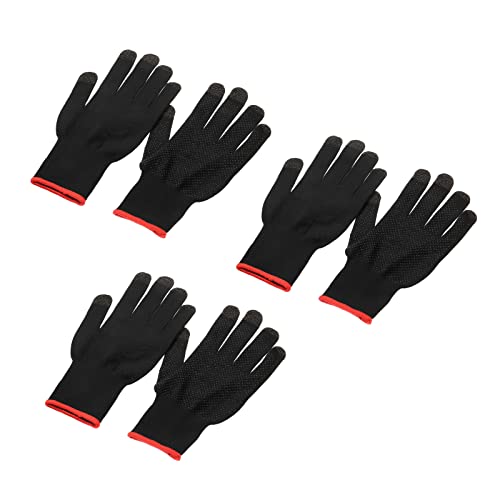 MECCANIXITY Game Gloves Finger Gaming Glove Breathable Anti Sweat Touch Mobile Game Controller Glove Black/Red for Mobile Gaming, 3 Set