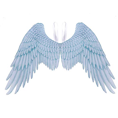 Himine Non-Woven Fabric Festive Party Angel Wings Suitable for Men and Women Decorative Wings (White+Blue)