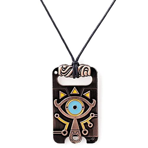 MEETCUTE Vintage Unisex Necklace,The Legend of Zelda Breath of The Wild Sheikah Eye Dog Tag Necklace Cosplay