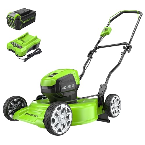 Greenworks 40V 19' Brushless Lawn Mower, 4.0Ah Battery