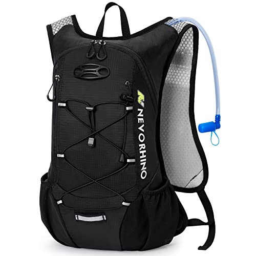 Lightweight Hydration Backpack, Running Backpack with 2L Water Bladder, Hydro Water Daypack for Cycling Hiking Rave for Men Women