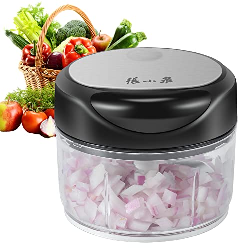 ZHANG XIAO QUAN SINCE 1628 Manual Vegetable Chopper, Hand Pull String Vegetable Garlic Mincer Onion Cutter for Veggie, Ginger, Fruits, Nuts, Herbs 1 Cup(250ml) Mini Food Chopper