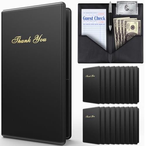Budgetizer Check Presenters for Restaurants – 20 Pack Guest Check Books for Servers – Check Holder – Check Book