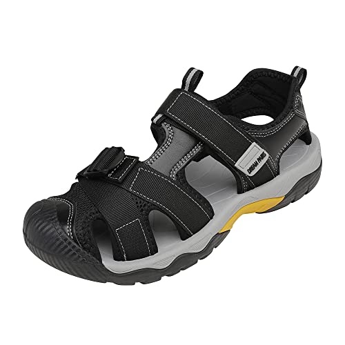 DREAM PAIRS Men's DSA212 Athletic Sports Outdoor Closed Toe Hiking Fisherman Sandals,Black,Size 9