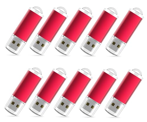 RAOYI 10 Pack 32GB USB Flash Drive USB 2.0 Memory Stick Thumb Drive Pen Drive Jump Drive-Red