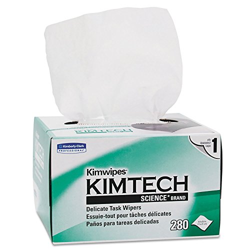 Kimberly-Clark B0013HT2QW– Kimtech Science KimWipes Delicate Task Wipers; 4.4 x 8.4 in. (11.2 x 21.3cm); 1-ply 286 Count