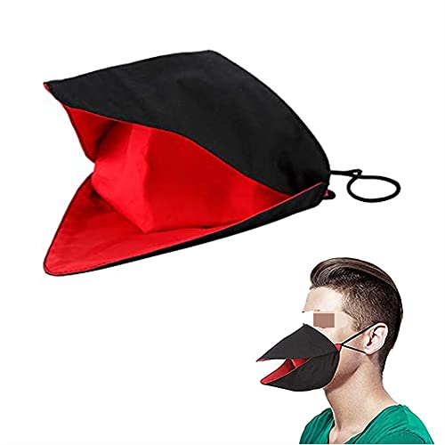 Tasbon Animal Bird Beak Mouth Face Cover Costume,Talking Duck Face Covers Adjustable Ear Rope,Duck Mouth Mask Cosplay/party (Black, Large)