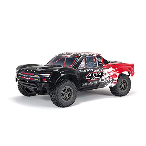 ARRMA 1/10 SENTON 4X4 V3 3S BLX Brushless Short Course Truck RTR (Transmitter and Receiver Included, Batteries and Charger Required), Red, ARA4303V3T2