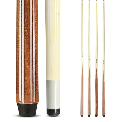 Players Set of One Piece House Pool Cue Sticks - Professional Quality for Commercial Or Residential Use (4 Cues)