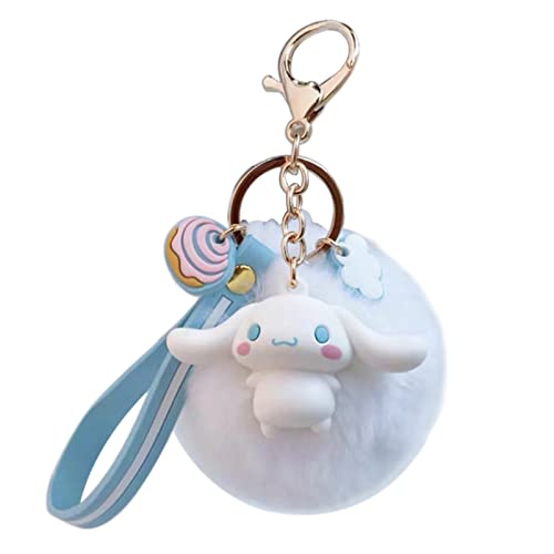 Tonsamvo Cute Pom Pom Keychain Kawaii Key chain for Backpack Decoration Birthday Gift Keychains for Women Girls