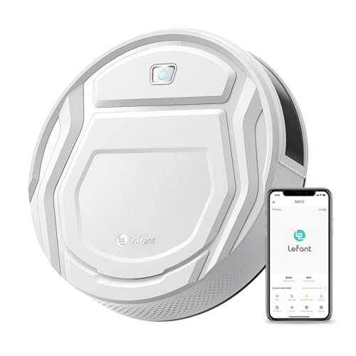 Lefant Robot Vacuum Cleaner, Strong Suction, 120 Mins Runtime, Slim, Low Noise, Automatic Self-Charging, Wi-Fi/App/Alexa Control, Ideal for Pet Hair Hard Floor and Daily Cleaning, M210