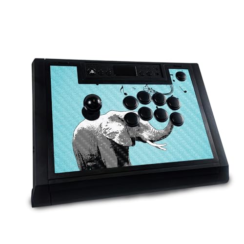 Carbon Fiber Gaming Skin Compatible with Hori Fighting Stick Alpha (PS5, PS4, PC) - Musical Elephant - Premium 3M Vinyl Protective Wrap Decal Cover - Easy to Apply | Crafted in The USA by MightySkins