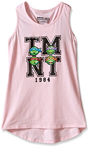 Teenage Mutant Ninja Turtles Big Girls' Fashion Tank, Pink Heather, X-Large/16