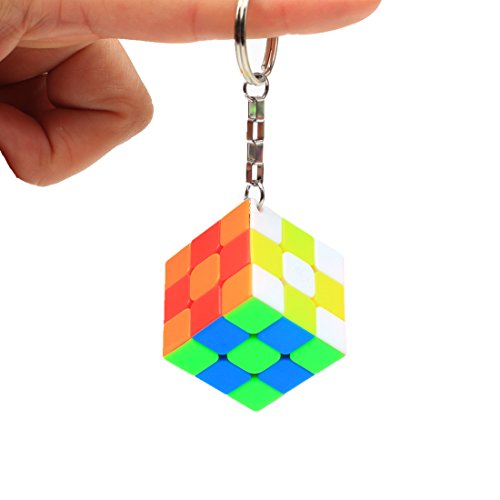 CuberSpeed Mini 3x3 Keychain Cube Keyring Cube Magic Cube Stickerless Bright Speed Cube