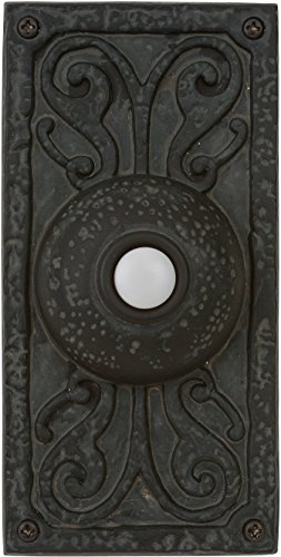 Craftmade PB3037-WB Designer Surface Mount Lighted Doorbell LED Push Button, Weathered Black (5.25'H x 2.63'W)