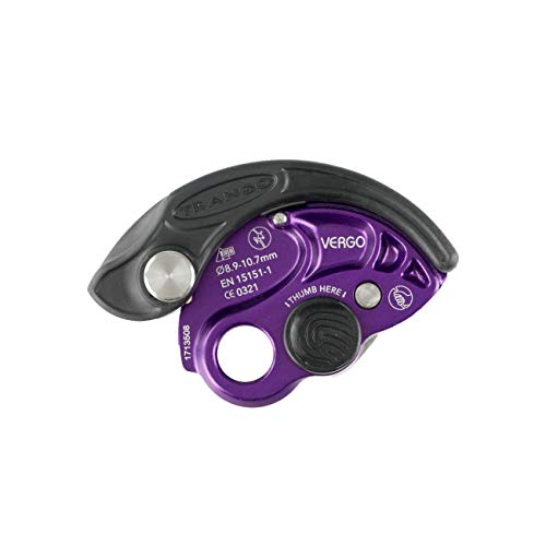TRANGO Vergo | Rock Climbing Belay Device, Purple