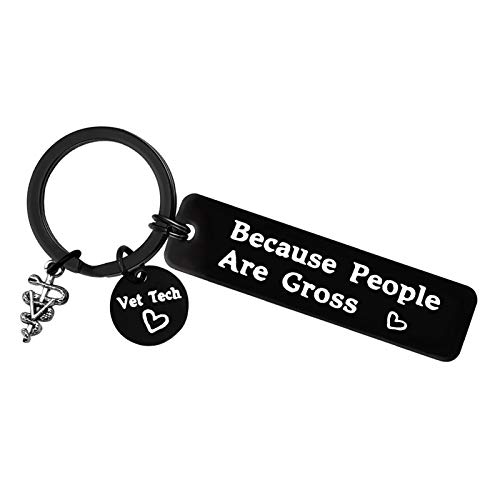 Funny Veterinarian Gifts for Women Men Veterinary Technician Gift Because People are Gross Keychain Veterinarian Graduation Gift Veterinary Assistant Gifts Christmas Birthday Gift for Vet Student