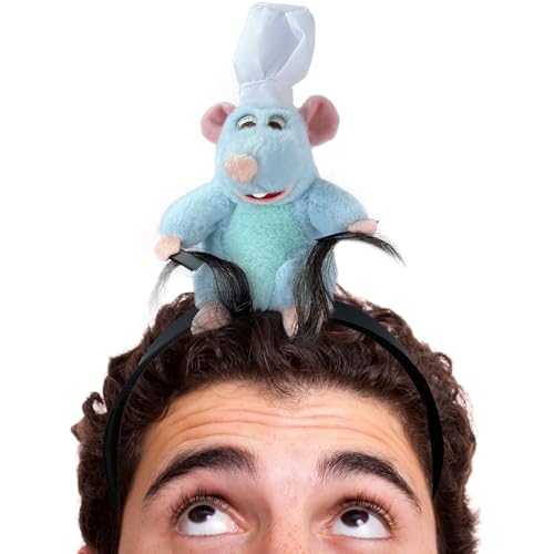 Beeadore Remy Headband Rat Plush Cute Hairpin Mouse Stuffed Animal Headwear Cartoon Merch Costume Props Funny Gifts for Girls Boys