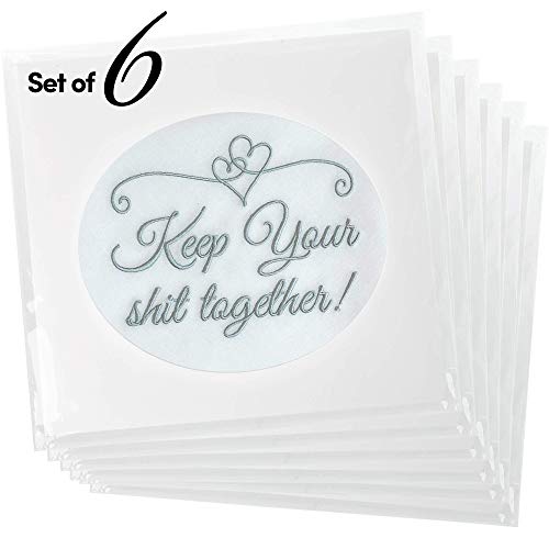 Fun Wedding Handkerchiefs | Set of 6 | Keep Your Sht Together Silver