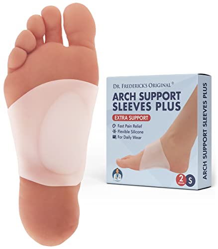 Dr. Frederick's Original Arch Support Sleeves Plus - 2pcs - Arch Pain Relief - Flat Foot Support - Foot Pain Relief - Arch Supports for Men & Women - Small/Medium