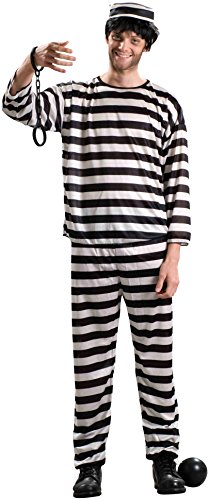 Forum Novelties Mens Adult Prisoner Adult Sized Costumes, Black/White, Standard US