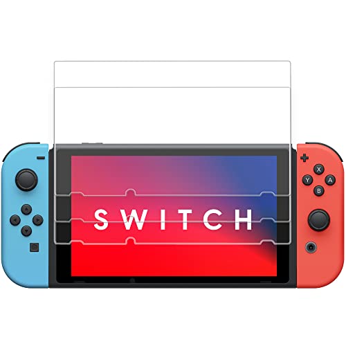 TALK WORKS Nintendo Switch Screen Protector - Scratch, Crack Resistant, Ultra-Thin HD Touchscreen Tempered Glass Cover (Pack of 3)