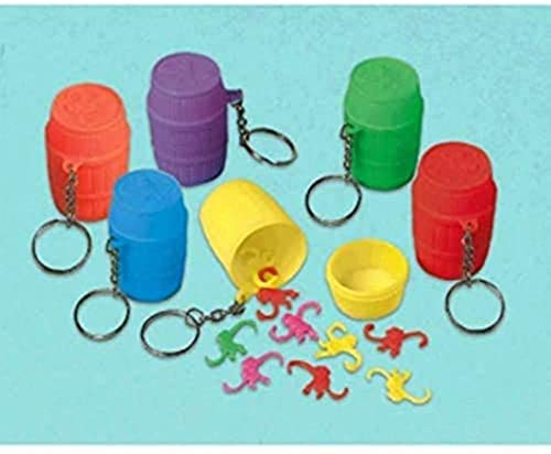 Assorted Colors Monkey Game Plastic Keychain - 2' x 1.5' (Pack Of 1) - Perfect For Kids' Parties, Favors & Collection - (72 Pcs.)