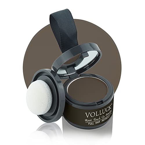 VOLLUCK Root Touch Up Hair Powder Root Cover Up Hairline Shadow Powder Stick, Root Touch Up for Thinning Hair for Women and Men, Bald Spots, Eyebrows, Beard Line, Dark-Brown