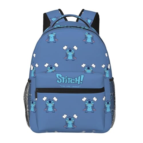 OAKITA Stitch Backpack Girl's Boy's Adult's 16 Inch Double Strap Shoulder Light Weight School Bookbag Water Resistant Fits Laptop