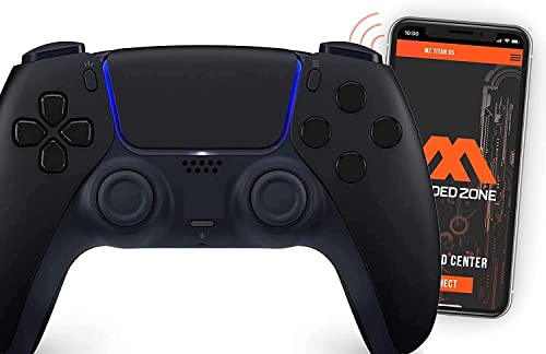 MODDEDZONE Midnight Black Anti-recoil SMART Rapid Fire Controller Compatible with PS5 Custom Modded Controller all shooter games & more
