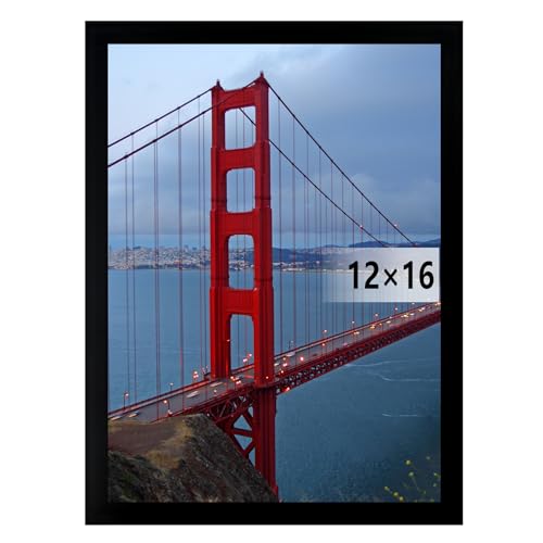 BESCRCL 12x16 Frame Wall Hanging Picture Frames, Black, 1 Pack