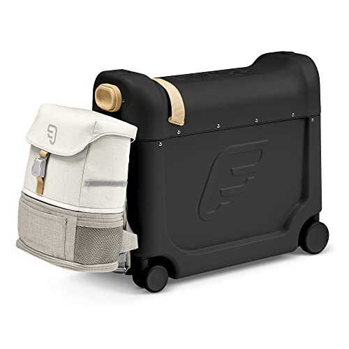 JetKids by Stokke Travel Bundle, Black - Includes Kid’s Ride-On Suitcase & In-Flight Bed + Crew BackPack - Best for Ages 3-7