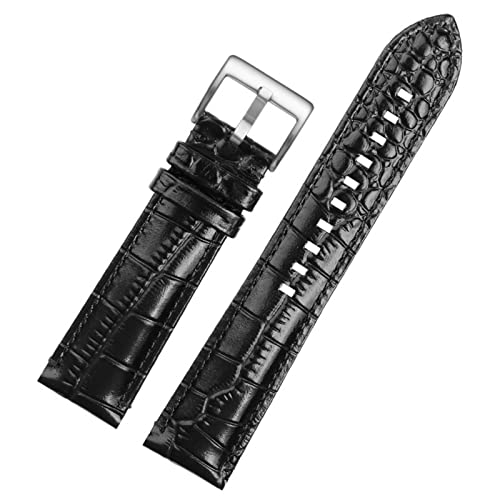 NRYCR Genuine Leather Bracelet Is Suitable For Armani AR2447/1981/1973/60028 Watchband With Waterproof Gang Shout Male 22mm (Color : Black Silver, Size : 20mm)