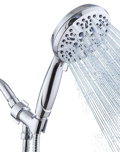 Shower Head with Handheld High Pressure-Full Body Coverage Powerful Rain Showerhead Extra 60' Long Hose and Adjustable Brass Joint Holder- The Perfect Detachable Heads for Bathroom Upgrade