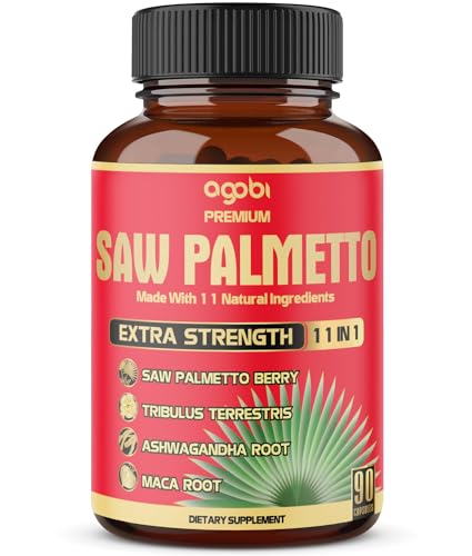 Premium Saw Palmetto Capsules - Combined with Ashwagandha, Turmeric, Tribulus, Maca, Green Tea, Ginger, Holy Basil & More - Natural Prostate Support - 90 Capsules 3-Month Supply
