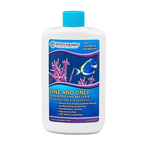 Dr. Tim’s Aquatics Saltwater One & Only Nitrifying Bacteria – For New Fish Tanks, Aquariums, Water Filtering, Disease Treatment – H20 Pure Fish Tank Cleaner – Removes Toxins – 8 Oz.