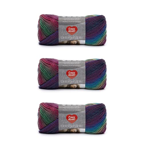 Red Heart Boutique Unforgettable Stained Glass Yarn - 3 Pack of 100g/3.5oz - Acrylic - 4 Medium (Worsted) - 270 Yards - Knitting/Crochet