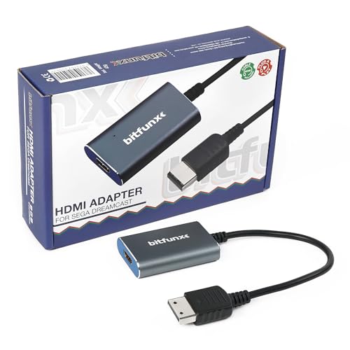 BITFUNX Sega Dreamcast HDMI Adapter - Supports Sega Dreamcast VGA to HDMI, Plug & Play Video Game Adapter with No Lag, HDMI Converter Adapter for Sega Dreamcast Console