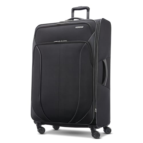 AMERICAN TOURISTER 4 KIX 2.0 Softside Expandable Luggage, Black, 28 Spinner