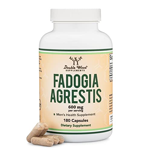 Fadogia Agrestis 600mg Per Serving (180 Capsules) Powerful Extract to Support Athletic Performance and Muscle Growth (Manufactured and Third Party Tested in The USA) by Double Wood