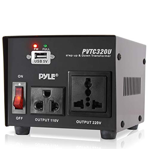 Pyle Step Up and Down Converter - 500 Watt Voltage Converter Transformer w/ USB Charging Port, UK Power Adapter, AC 110 / 120 to 220 / 240 Volt Vice Versa, 110V/120V/220V/240V Input Voltage